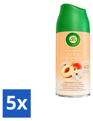 Produktbild von 5 x Air Wick Freshmatic Nachfüller - Weiße Pfirsich - 250 ml - Vorteilspackung - 5 Stücke