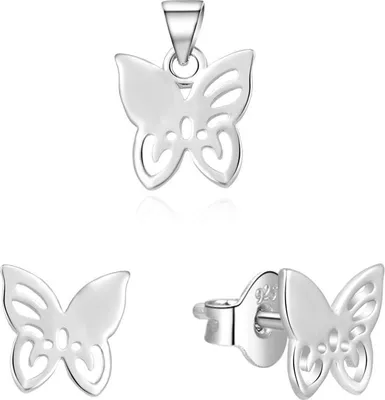 Produktbild von Silberschmuck-Set Schmetterlinge AGSET224L ( Anhä nger, Ohrringe)