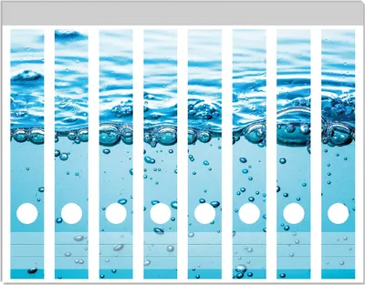 Produktbild von Wallario Ordnerrücken Sticker, selbstklebend für schmale Ordner, 8 Stück, Motiv Nahaufnahme Wasser