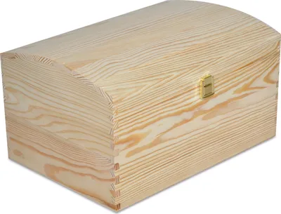 Produktbild von Creative Deco Veľká Drevená Truhlica XXL Drevená Krabica s Vekom a Zámkom | 34,5 x 25 x 19,2 cm | Truhlica na Poklady Veľká Krabica na Hračky Drevená Nelakovaná Krabica bez Držadiel | Ideálna na Cennosti a Hračky