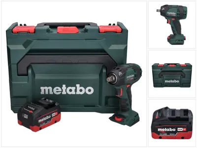 Obrázek produktu pro Akumulátorový rázový utahovák Metabo SSW 18 LTX 300 BL 18 V 300 Nm 1/2" bezkartáčový + 1x akumulátor 5,5 Ah + metaBOX - bez nabíječky