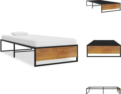 Immagine prodotto di vidaXL Struttura letto in metallo nero 100x200 cm - Letti e strutture letto