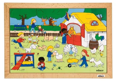 Immagine prodotto di Educo, set di puzzle "Kinderbauernhof" da 24 pezzi