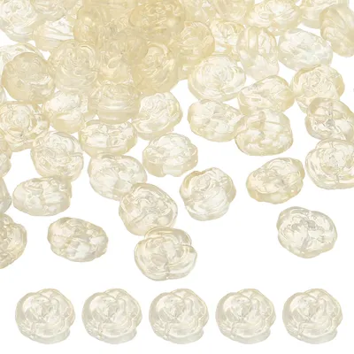 50 Rosenblatt-Glaskugeln, hellgelb, 1,4 x 0,9 cm, für Schmuck