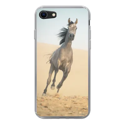 Produktbild von MuchoWow® Handyhülle Schutzhülle Hülle für iPhone SE 2022 Pferd - Sand - Wüste Silikon Softcase Handy Hülle - Schutzhülle