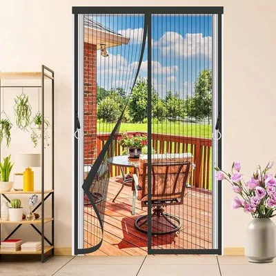 Immagine prodotto di Porta magnetica per balcone - 80 x 210 cm - apertura automatica - zanzariera - porta per terrazza - porta scorrevole - chiusura a strappo - soggiorno - porta della cantina