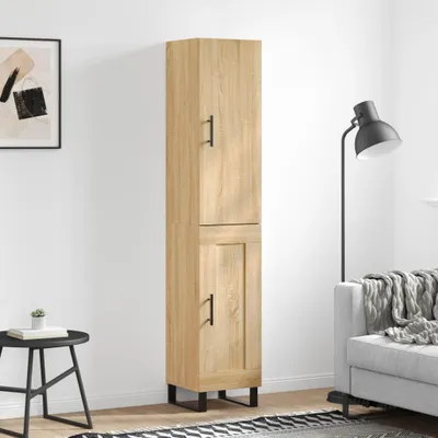 Image de vidaXL Highboard chêne Sonoma 34,5x34x180 cm Matériau dérivé du bois