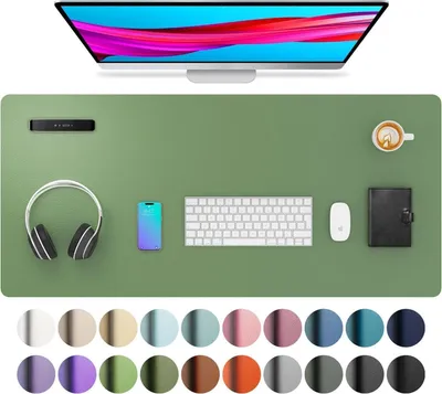 Zdjęcie produktu dla Aothia podkładka pod mysz biurowa skórapoliuretan oliwkowa zieleń 91cm x 43cm
