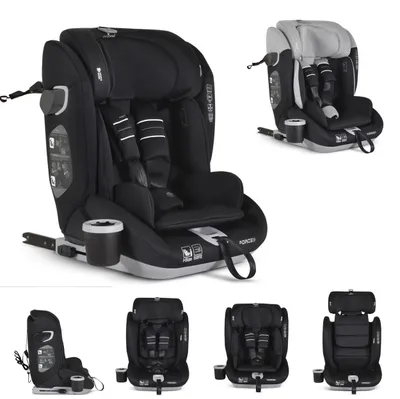 Produktbild von Cangaroo Kindersitz Force i-Size (76-150cm) Isofix, Getränkehalter, Top Tether schwarz