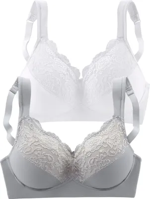 Produktbild von PETITE FLEUR Soft-BH silber + weiß Größe 100 G