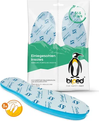 Produktbild von biped 3 Paar antibakterielle Einlegesohlen mit Citrusduft und Sanitized Hygienefunktion z2782(46-47)