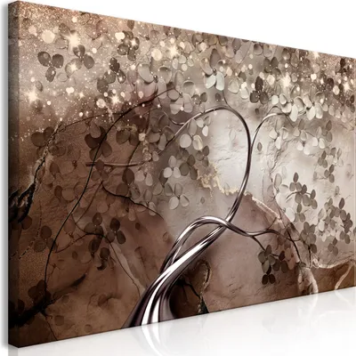 Immagine prodotto di Murale mega XXXL albero di fiori 250x125 cm pezzo unico formato XXL stampa d'arte per auto-assemblaggio tela immagini moderne immagini fai da te decorazione murale casa decorazione astratta ornamento oro b-C-0746-ak-e