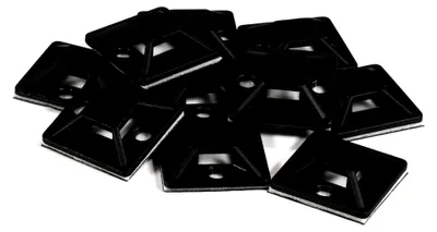 Produktbild von Kabelsockel für Kabelbinder, 25x25mm, schwarz, selbstklebend, 10 Stück