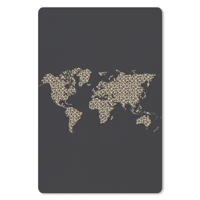 Produktbild von MuchoWow® Mauspad Mousepad Weltkarte - Leopard - Tiere 40x60 cm - Mousepads - Maus Mat - Pad - Mausunterlage - Schreibtisch Accesoire