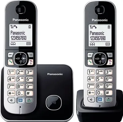 Imagen del producto de Panasonic KX-TG 6812: Teléfono inalámbrico de baja emisión de radiación, con identificador de llamadas, 18 horas de autonomía en conversación, 7 días en modo de espera, función de manos libres, función de monitor de bebé y tecnología DECT