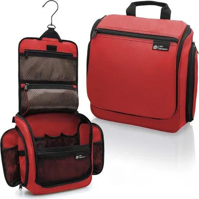 Immagine prodotto di Borsa da bagno da appendere, da viaggio, nera, impermeabile, per cosmetici
