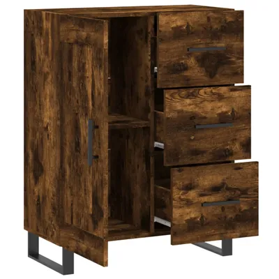 Zdjęcie produktu dla vidaXL Kredens dąb wędzony 69,5x34x90 cm materiał drewnopochodny - Kredensy