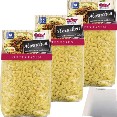 Produktbild von Hofgut Hörnchen 3er Pack (3x500g Beutel) + usy Block