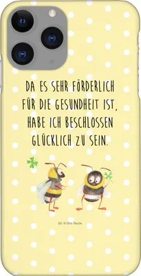 Produktbild von Mr. & Mrs. Panda Iphone 11 Pro Handyhülle Hummeln Kleeblatt - Gelb Pastell - Geschenk, Biene Deko, Lustige Sprüche, Handy Case, Spruch Fröhlich, Positiv, Hummel