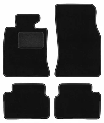 Obrázok produktu pre Velúrové autokoberce pre: Mini Clubman R55 2006- (hatchback) – sada 4 ks, čierne, na mieru – Wielganizator LUX