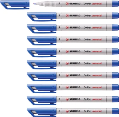 Produktbild von Folienstift - STABILO OHPen universal - wasserlöslich medium - 10er Pack - blau