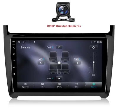 Produktbild von 9 Zoll Android Autoradio für VW Polo 5 6R 6C 2008-2020 Wireless CarPlay Android Auto 8Core 6+128GB 4G LTE GPS Navigation inkl. 1080P Rückfahrkamera