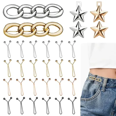 Produktbild von Hosen-Taillenspanner - Verstellbare Taillenschnallen aus Metall - 28 Stück