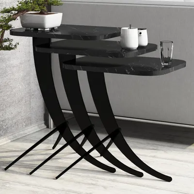 Produktbild von Skye Decor, Pion- Pion HCT, Schwarz, Couchtische, 45x35x60 cm, 100% Melaminbeschichtete Partikelplatte