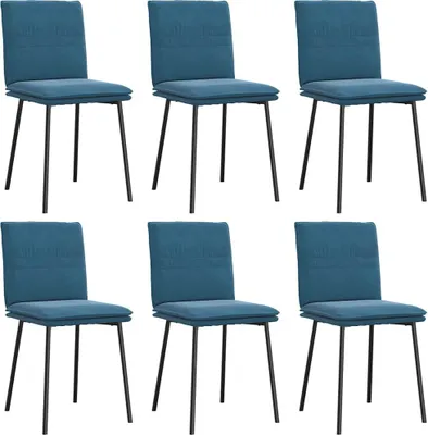 Produktbild von vidaXL Esszimmerstühle 6 Stk. Blau Samt