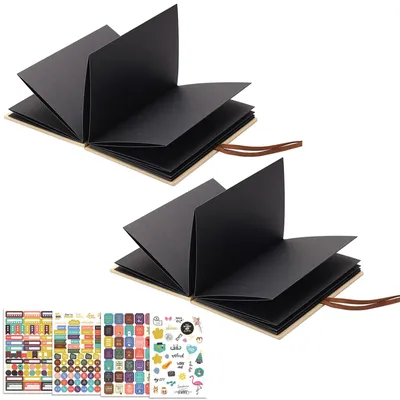 2 Leporello-Fotoalben, 16 Seiten, mit 4 Stickern, 17,5x11,5 cm
