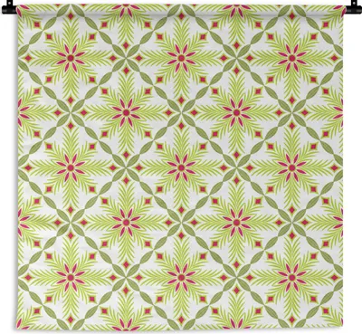 Produktbild von MuchoWow® Wandteppich Wandbehang Bohème - Muster - Blumen 60x60 cm Tapisserie Dekoration Wandtuch - Dekorationen - Wand Decke