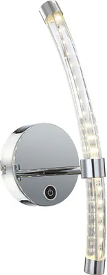 Produktbild von LED Wandleuchte, Chrom, Glas, Touchdimmer, H 37 cm