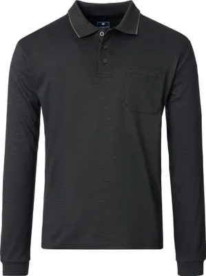 Produktbild von REDMOND Casual Herren Polo-Shirt Langarm Comfort Bi-Color Anthrazit 5XL