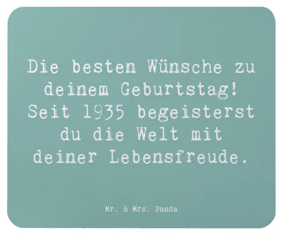Produktbild von Mr. & Mrs. Panda Mouse Pad Spruch 1935 Geburtstag - Meeresbrise - Geschenk, pc mauspad, Happy Birthday, laptop, Lebensfreude, Geburtstagsgeschenk, Alter, Mousepad