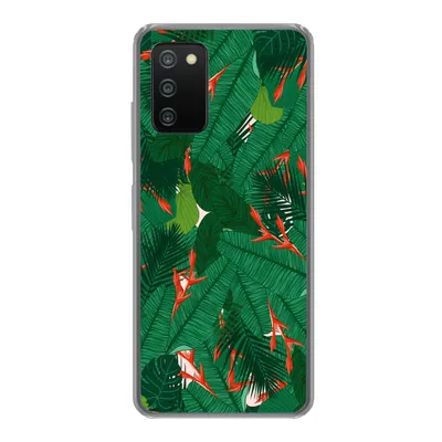 Produktbild von MuchoWow® Handyhülle Schutzhülle Hülle für Samsung Galaxy A03s Blumen - Blätter - Muster Silikon Softcase Handy Hülle - Schutz