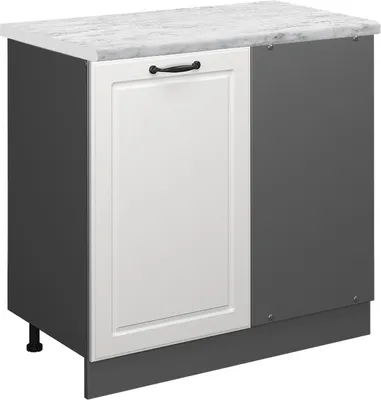 Produktbild von Eckunterschrank Vicco R-Line Weiß Landhaus 86 cm AP Marmor, Model 46818