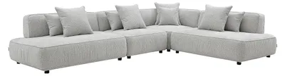 Produktbild von Modulares Ecksofa aus hellgrauem Chenille-Stoff LELACO