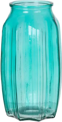 Produktbild von INNA-Glas Kleine Blumenvase Amory aus Glas, türkis-klar, 22 cm, Ø 12 cm - Farbige Vase
