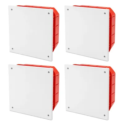 Produktbild von 4x ARLI Unterputz Abzweigdose 130x130x55 mm IP40 – Klemmkasten mit Deckel für Elektroinstallation halogenfrei
