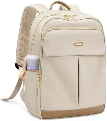 Immagine prodotto di Zaino per laptop da 16 pollici, impermeabile, color beige, ideale per l'uso lavorativo