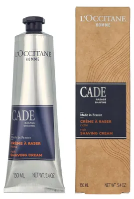 Obrázek produktu pro L'Occitane Cade, Krém na holení, Pánské, Suchá pokožka, Normální pokožka, 150 ml, Vyhlazující, Tuba