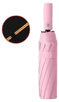 Zdjęcie produktu dla Parasol, wiatroodporny, automatycznie składany, różowy, 24 kości, 24K, żelazo