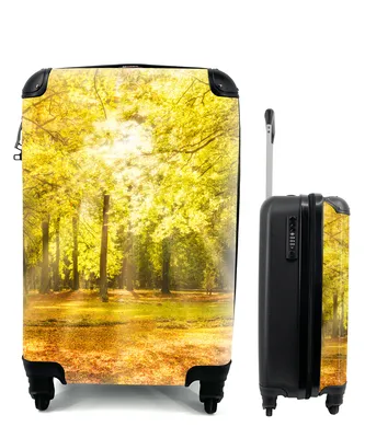 Produktbild von MuchoWow® Koffer Handgepäck Trolley Rollkoffer Kleine Reisekoffer mit 4 Rollen - Baum - Natur - Sonne - Landschaft - Wald - Cabin Size < 55x40x23 cm & 55x40x20 cm - Fotokoffer - Kabinenkoffer - Boardgepäck - Reise-Box - Reisekoffer - Reisegepäck - Koffer mit Bild - Trolley für Kinder