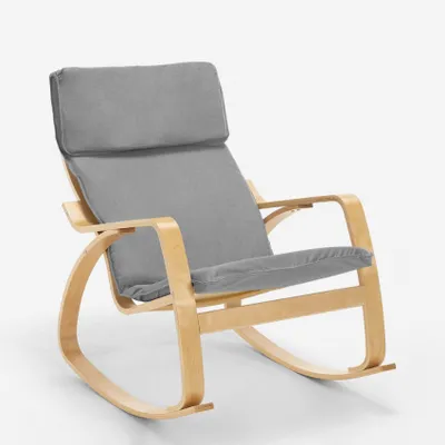 Produktbild von Sessel Schaukelstuhl Im Ergonomischen Skandinavischen Design Aalborg - Hellgrau