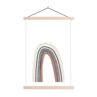 Produktbild von MuchoWow® Textilposter Regenbogen - Pastell - Design 40x60 cm mit holzfarbenen Rahmen - Poster