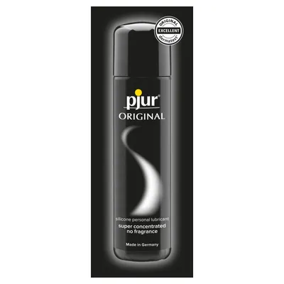 Produktbild von pjur ORIGINAL - Langanhaltendes, extra-samtiges Silikon-Gleitgel und Massageöl für mehr Genuss - kompatibel mit Latexkondomen (1,5ml - Sachet)