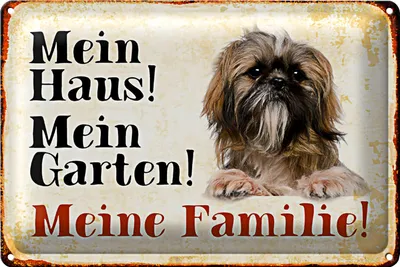 Produktbild von Blechschild Pekinese 30x20cm mein Haus mein Garten Familie