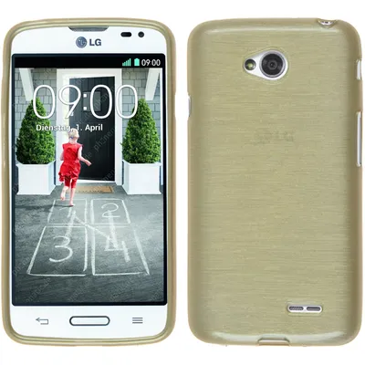 Produktbild von PhoneNatic Case kompatibel mit LG L70 - gold Silikon Hülle brushed + 2 Schutzfolien