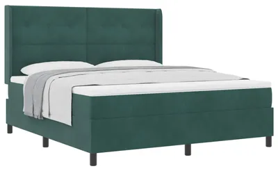 Produktbild von Boxspringbett mit Matratze Dunkelgrün 180 x 200 cm Samt