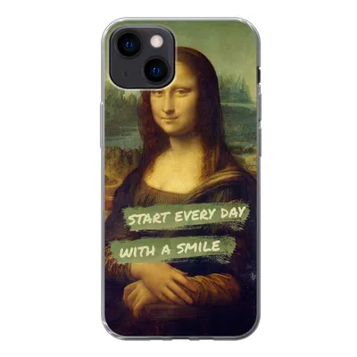 Produktbild von MuchoWow® Handyhülle Schutzhülle Hülle für iPhone 13 Mona Lisa - Zitat - Da Vinci Silikon Softcase Handy Hülle - Karteninhaber